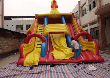 Big Commercial Inflatable Slide , Cock Inflatable Double Slip And Slide