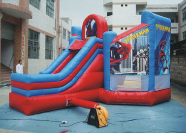 PVC Spiderman Jumping Castle / Inflatable Spiderman Bouncy Castle For Garden