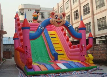 Lovely Cartoon Commercial Inflatable Slide , Kids Inflatable Slides For Park