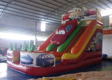 PVC Tarpaulin Commercial Inflatable Slide, Car Shape Inflatable Colorful Slide
