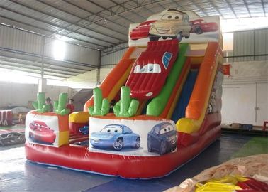 PVC Tarpaulin Commercial Inflatable Slide, Car Shape Inflatable Colorful Slide