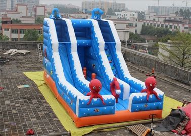 Double Slide Way Commercial Inflatable Slide, Giant Inflatable Mega Slide For Adults
