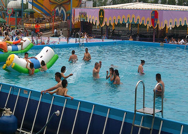 Commercial Large Rectangular Metal Frame Pool , Mobile Swimming Pool For Park