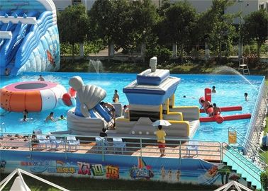 Large Frame Outdoor Inflatable Water Park With Pool , Inflatable Backyard Water Park