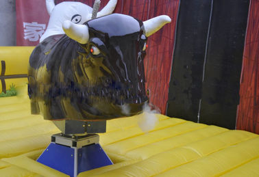 Competitive Inflatable Mechanical Bull , PVC Inflatable Mat with Mechanical Rodeo Bull Machine