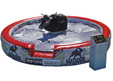Deluxe Inflatable Mechanical Bull , Round PVC Inflatable Mat Mechanical Rodeo Bull