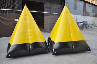 Yellow Inflatable Sports Games Paintball Bunker , PVC Tarpaulin Inflatable Airsoft Bunker