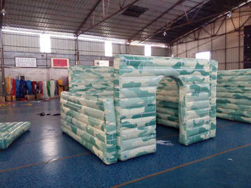 Camouflage Inflatable Sports Games , Inflatable Paintball Bunker Broken Wall