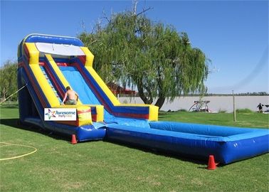 Fire Resistant PVC Tarpaulin Giant Inflatable Water Slides For Rent