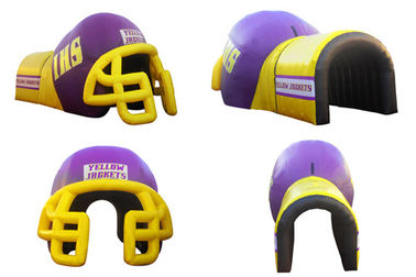 Colorful PVC Inflatable Helmet Tunnel / Inflatable Football Helmet Tunnel