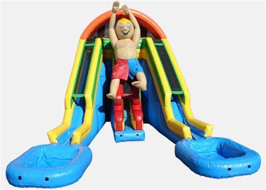 Big Double Lane Inflatable Water Slides , Huge Blow Up Water Slide