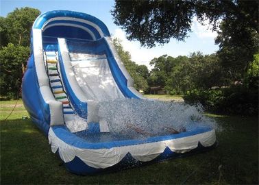Cool Inflatable Adult Water Slide / Blue Backyard Inflatable Wet Slide