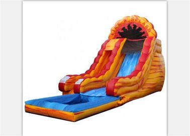 6M Height Yellow Children Outdoor Inflatable Water Slide With Pool