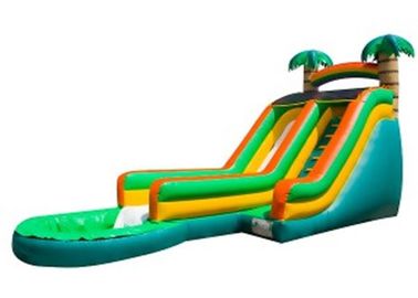 inflatable water slide with palm trees