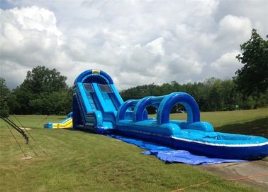 Exciting 0.55mm PVC Tarpaulin Inflatable Double Slip And Slide With Pool