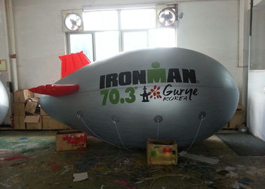 Silver Color Inflatable Advertising Products Blimp / Air Plane Balloon