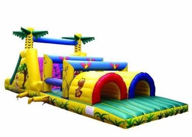 Colorful Inflatable Jungle Obstacle Course / Toddler Obstacle Course For Kids
