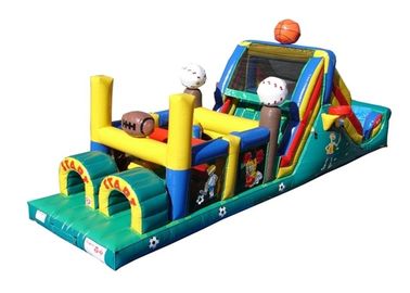 Funny Basketball Inflatable Obstacle Courses For Rent , Moon Bounce Obstacle Course