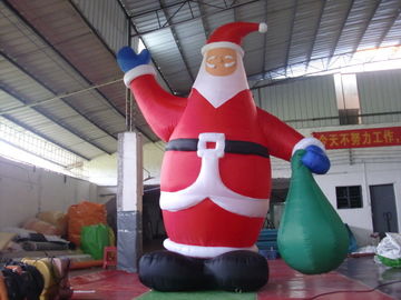 PVC Tarpaulin Inflatable Advertising Products , Inflatable Santa Claus  For Shopping Mall Xmas Decoration
