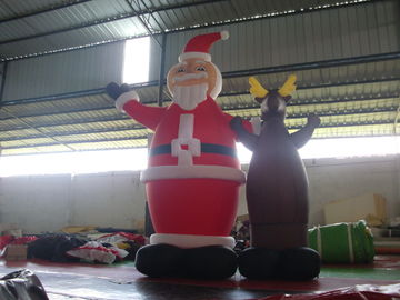 PVC Tarpaulin Inflatable Advertising Products , Inflatable Santa Claus  For Shopping Mall Xmas Decoration