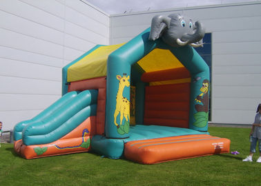 Elephant Inflatable Combo Jungle Bouncy Castle Slide Hire For Play Park