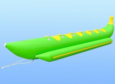 Green 0.9mm PVC Adult Inflatable Towable Banana Boat With 6 Seats