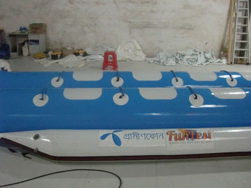 Blue Inflatable Toy Boat / 6 Person PVC Inflatable Water Sports Banana Boat