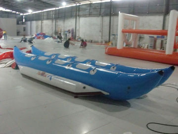 Blue Inflatable Toy Boat / 6 Person PVC Inflatable Water Sports Banana Boat