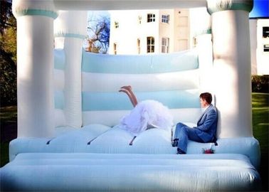 White And Blue Color Inflatable Bouncer , Wedding Inflatable Bouncer For Sale