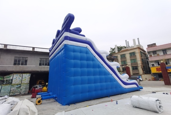 Outdoor Cool Wave Inflatable Water Slide 10mL*7mW*6mH Customized