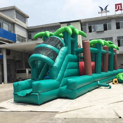 0.55mm PVC Jungle Inflatable Obstacle Course With Ball Custom Size