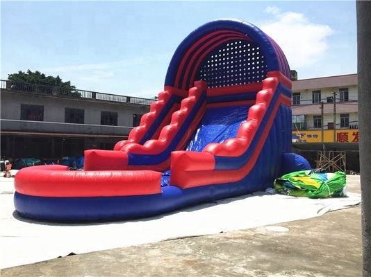 OEM Plato Inflatable Swimming Pool Water Slides Red And Blue Blow Up Waterslides