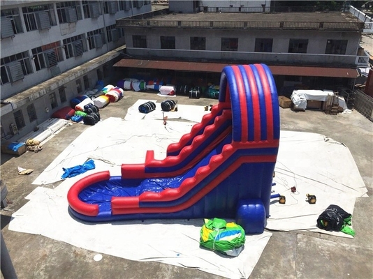 OEM Plato Inflatable Swimming Pool Water Slides Red And Blue Blow Up Waterslides