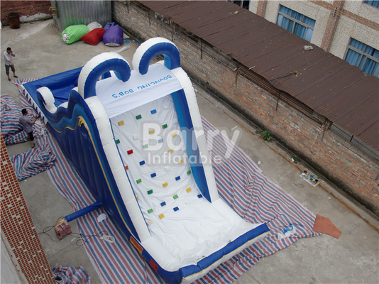 Commercial Kids Outdoor Wave Inflatable Water Slides With Small Pool