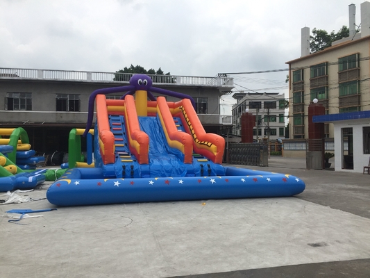 Quadruple Stitching Inflatable Waterslide Bounce Castle House