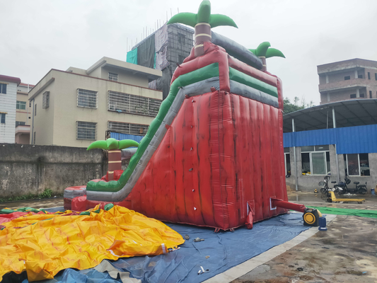 Digital Printing Tree Inflatable Castle Slide With Pool Customized Color