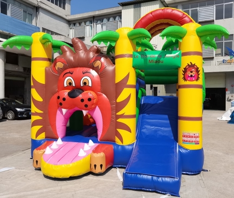 PVC Inflatable Animal Lion Jumping Castle For Kids 5mLX5mWX4mH