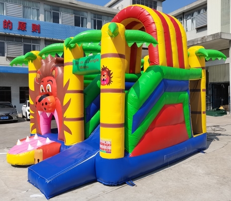 PVC Inflatable Animal Lion Jumping Castle For Kids 5mLX5mWX4mH