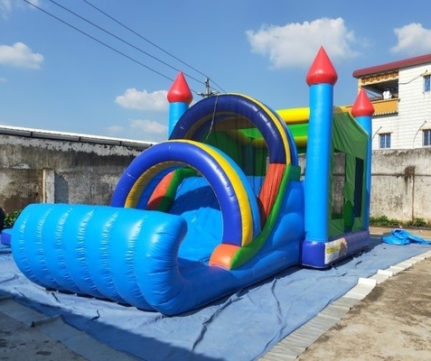 0.55mm PVC Inflatable Bouncy Castle Combo With Slide 8mLX4mWX4mH