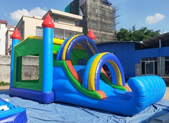 0.55mm PVC Inflatable Bouncy Castle Combo With Slide 8mLX4mWX4mH