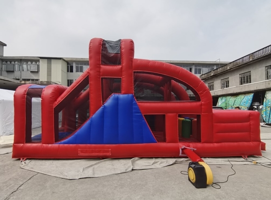 0.55mm PVC Inflatable Obstacle Course Kids Run Bouncer Silde 10mL*5mW*4mH