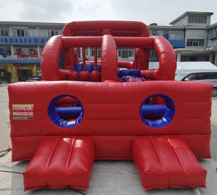 0.55mm PVC Inflatable Obstacle Course Kids Run Bouncer Silde 10mL*5mW*4mH