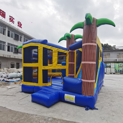 Colourful Plato PVC Inflatable Bounce Castle Slide Combo