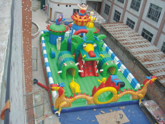 0.55mm PVC Tarpaulin Outdoor Inflatable Amusement Park  Trampoline