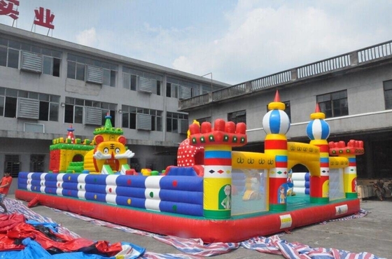 0.55mm PVC Inflatable Jumping House 30x10m Cartoon Theme Bouncy Castle