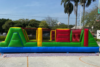 0.55mm PVC Inflatable Bouncer Obstacle Course 12mL*6mW*4mH UV Resistant