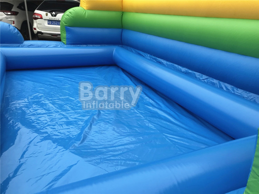 Custom Size 0.55mm Plato Inflatable Four Lane Water Slide