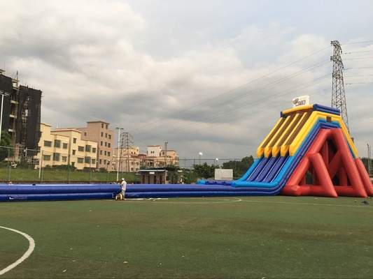 Pvc Tarpaulin Commercial Inflatable Water Slides 30m Length