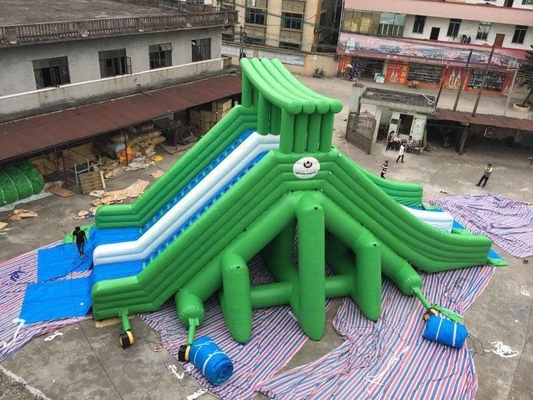 Waterproof Giant Double Water Slide Inflatable Combo Colourful For Adult