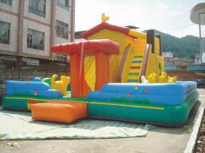 Pvc Tarpaulin Amusement Inflatable Bouncy Castle Park For Outdoor EN14960